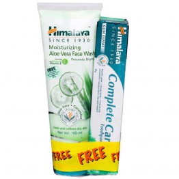 Himalayan Moisturizing Aloe Vera Face Wash,100ml Free Complete Care ToothPaste, 40g